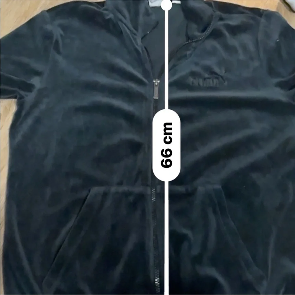 Puma Midnight Black/Charcoal shade Velour Jacket size Small - Picture 6 of 9